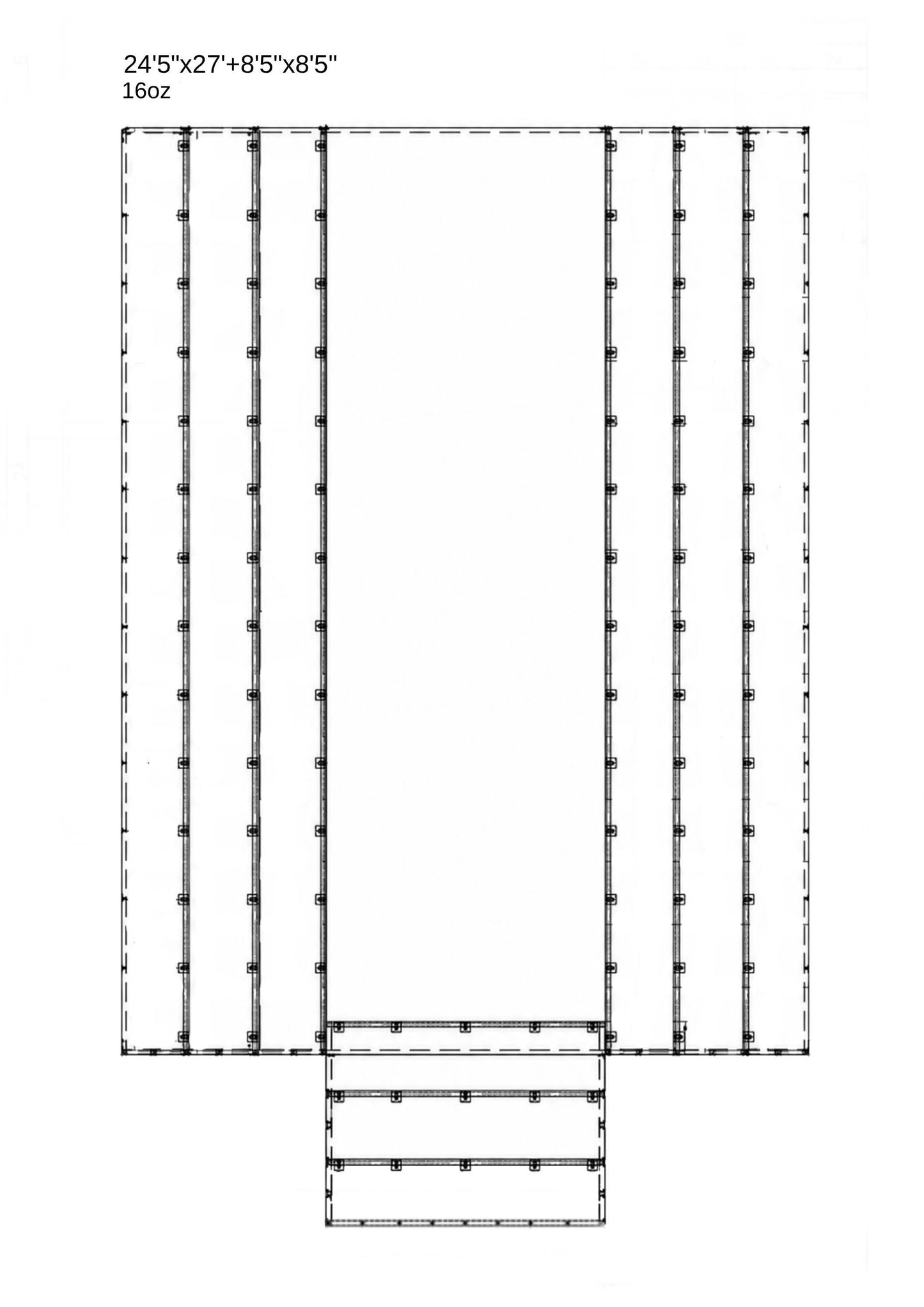 24'5"x27' w/8' Flap