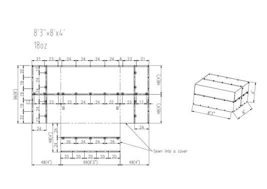 Fitted 4' or 8' Drop Smoke Tarp