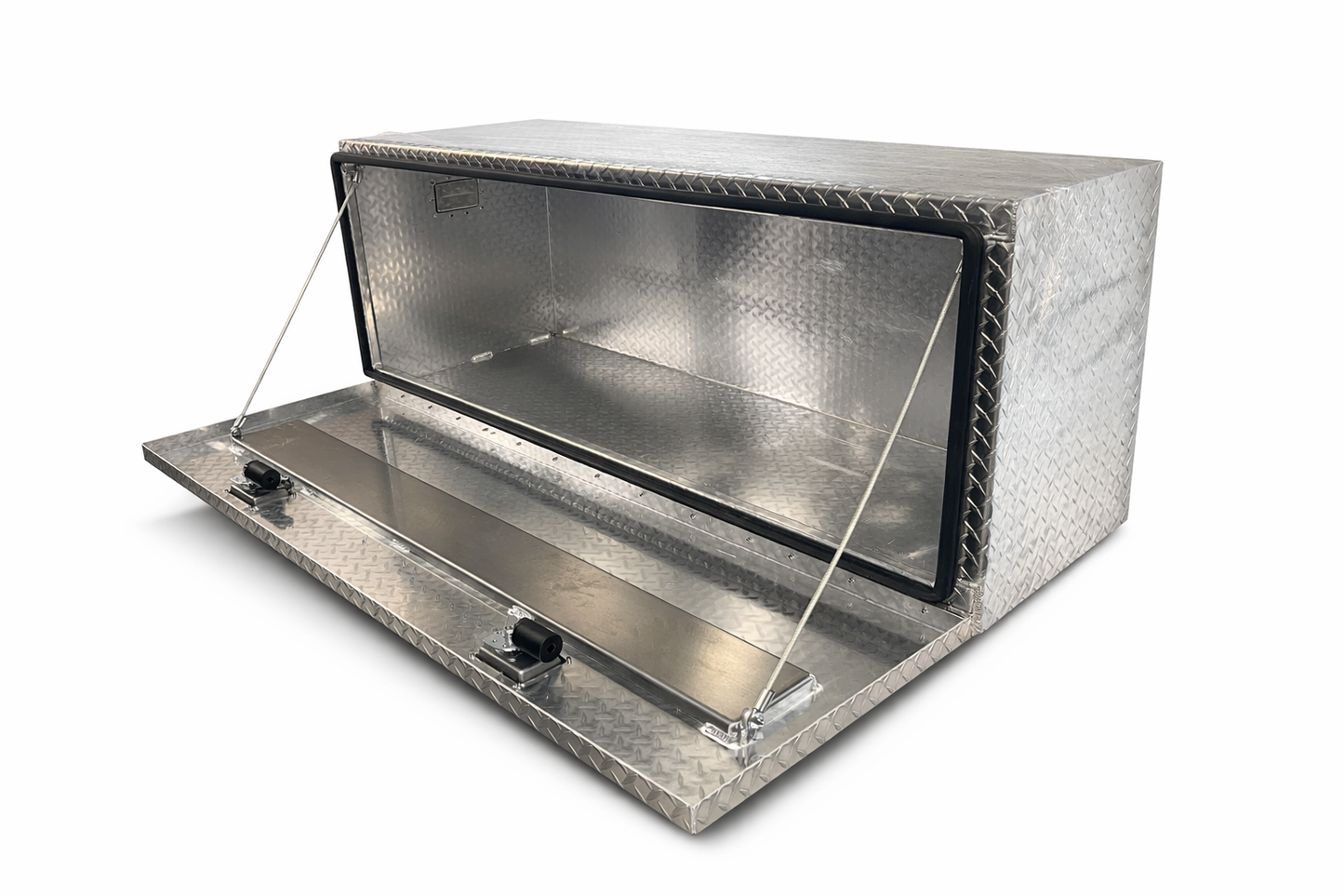 Aluminum Diamond Plate Flatbed Toolbox W/ Mounting Hardware