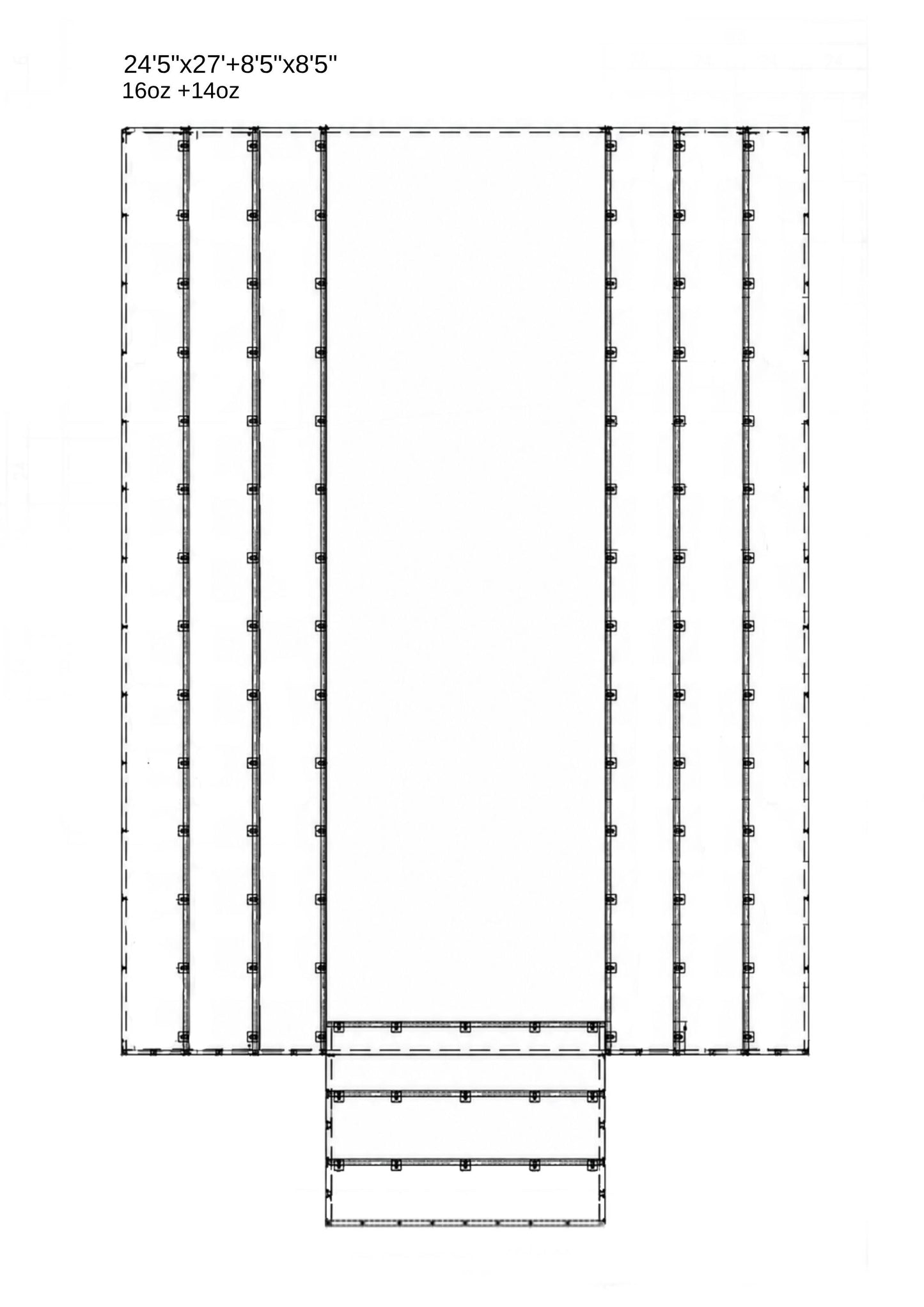 24'5"x27' w/8' Flap