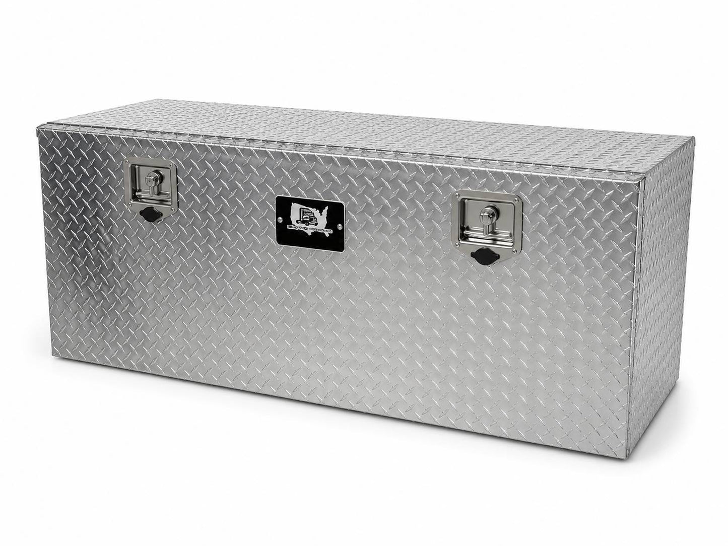 Aluminum Diamond Plate Flatbed Toolbox W/ Mounting Hardware